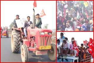 Farmers stage protest against the three agriculture laws in various states