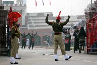 Beating Retreat at Attari border