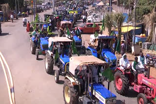 farmers  held  tractor protest in haveri