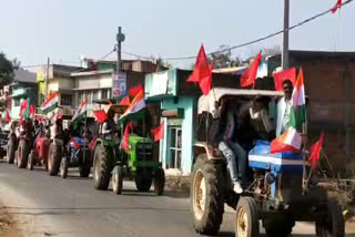 tractor rally taken out against agricultural law in giridih