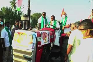 puducherry farmers tractor rally