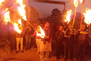 torch procession in gaya