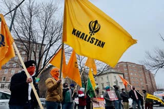 Khalistan supporters held a protest