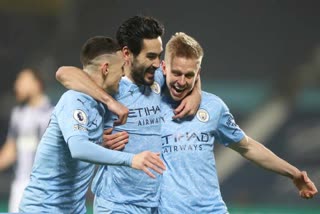 Manchester City thrash West Bromwich to go top of Premier League table