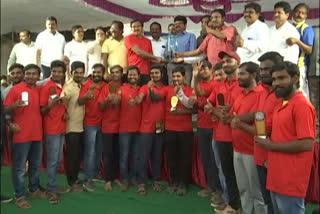 Sangareddy District Revenue employees organized cricket competitions and spent the Republic Day fun