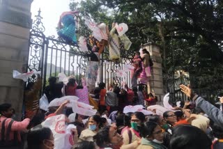 teachers protest campaign at assembly premises in kolkata