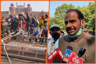 MP Ramesh Bidhuri  Red Fort violence MP Ramesh Bidhuri reaction  Kisan Tractor Parade Red Fort violence  Kisan Tractor Parade delhi  Ramesh Bidhuri Kisan Tractor Parade Red Fort violence