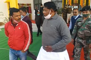 Dr. Rameshwar Oraon arrives at Lohardaga