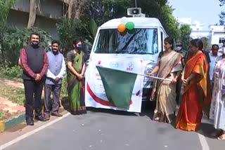 Minister of Education sabitha indrareddy  inaugurated the Mobile Learning Center in hyderabad