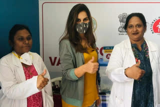 Upasana Konidela taken covid vaccine at apollo hospital