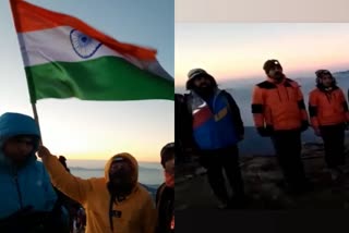 Tricolor hoisted on top of Kedar kantha