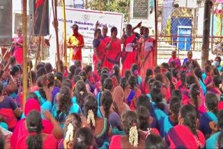 anganwadi workers protest