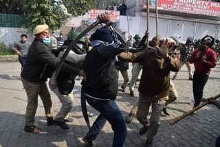 farmer after he attacked a Police personnel