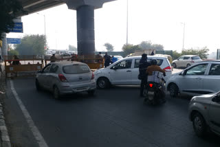 Route from Akshardham temple towards NH24 closed