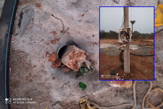 Unidentified persons destroyed a bore well in Bhimadevarapalli zone of Warangal Urban District.