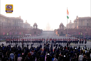 Beating Retreat ceremony underway at Vijay Chowk