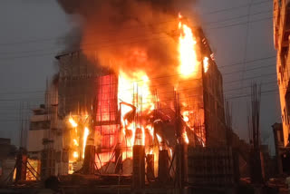huge fire broke out in a four-storey building in Latur city