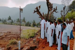 பெரம்பலூரில் உடைந்த ஏரியை ஆய்வு செய்த எம்எல்ஏக்கள்  MLAs inspecting broken lake in Perambalur  பெரம்பலூர் எம்எல்ஏ தமிழ்ச்செல்வன்  குன்னம் எம்எல்ஏ ஆர்.டி.ராமச்சந்திரன்  Kunnam MLA RD Ramachandran  Perambalur MLA Tamilchelvan