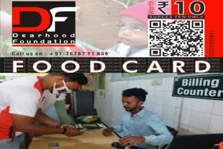 Charity serves food card for the needy