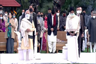 PM Modi, Vice President Naidu attend prayer meet at Gandhi Smriti