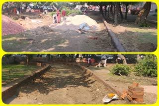 beautification of the park is being done in swami dayanand hospital