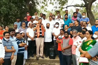 MLC candidate Palla Rajeshwar Reddy campaigned for Morning Walkers on the grounds of NG College in Nalgonda