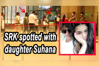 SRK, AbRam drop off Suhana at airport in swanky car
