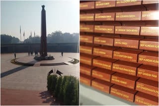 ന്യൂഡൽഹി  National War Memorial  New Delhi  ദേശീയ യുദ്ധ സ്മാരകം  20 സൈനികരുടെ പേരുകൾ  ഗാൽവൻ താഴ്‌വര  Tribute To Galwan Valley Martyrs  Fallen Jawan Names Engraved