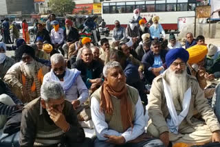 private buses in sriganganagar, roadways workers protest