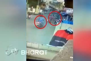 CCTV of Two- wheeler colliding on women