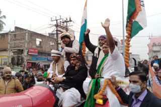 tractor rally of congress in godda