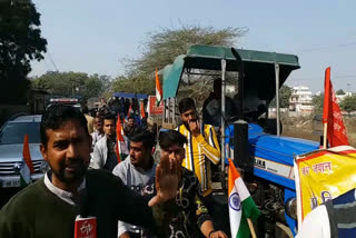villagers tractor march support farmers sonipat