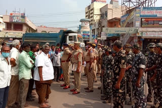 police march in sensitive villages at krishna district