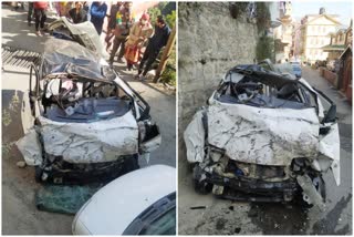car accident in tara devi shimla, शिमला में एक्सीटेंड