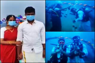 Couple gets married under the sea