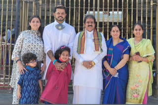 Indian cricketer Sreesanth visits Thirumala