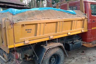 amguri sand loaded dumper seized