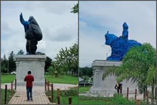 great statues are not Unveiling at  Ramanagar