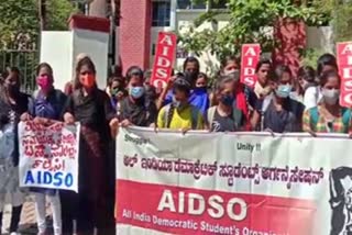 students Protest in kalburgi