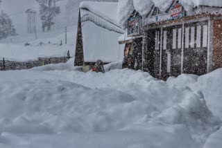 Fresh snowfall in parts of Kashmir