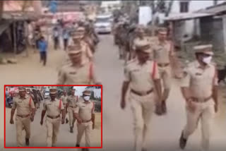 police flag march at chandarlapadu