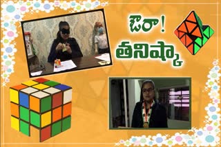 13-year-old Tanishka Sujit from Indore solves Rubik's cube wearing a blindfold