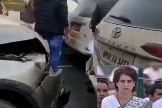 ACCIDENT IN CONVOY OF PRIYANKA GANDHI