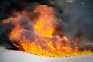 High speed bike caught fire