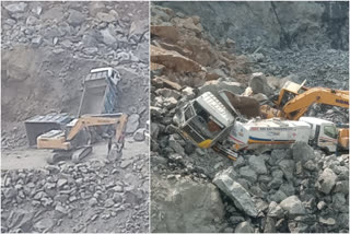 One killed and three severely injured at stone quarry accident  ക്വാറി അപകടം  ഒരാൾ കൊല്ലപ്പെട്ടു  മാത്തൂർ ജില്ലയിൽ ക്വാറി അപകടം  quarry accident  Mathur quarry accident  Tamil Nadu quarry accident