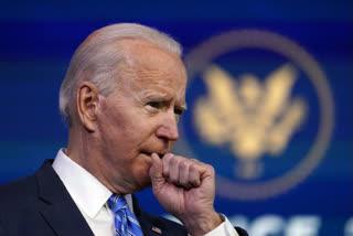 US President Joe Biden speaking at the US Department of State over ongoing Myanmar military coup