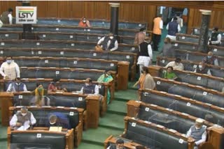 Delhi: Proceedings of Rajya Sabha begin. #BudgetSession2021