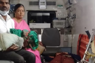 A woman who gave birth to a baby in an ambulance