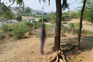 डूंगरपुर न्यूज  पेड़ पर फंदे से लटका मिला व्यक्ति का शव  ससुराल में युवक ने की आत्महत्या  Dead body of a man found hanging from a tree  dungarpur news  Suicide in laws  Suicide  crime news  पेड़ पर लटका मिला शव