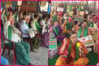 416th day protest of Amravati farmers in guntur district